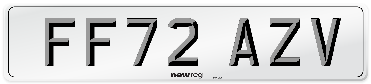 FF72 AZV Front Number Plate