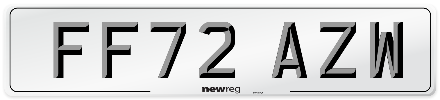 FF72 AZW Front Number Plate