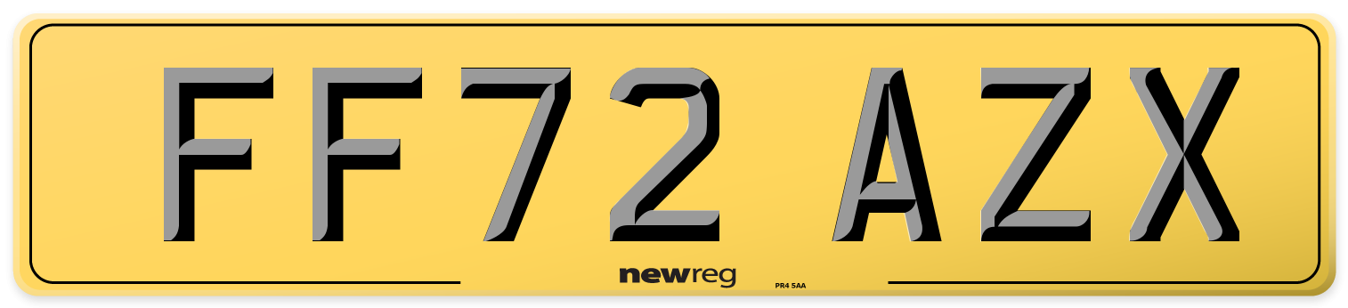 FF72 AZX Rear Number Plate