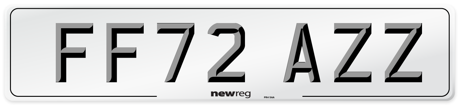FF72 AZZ Front Number Plate