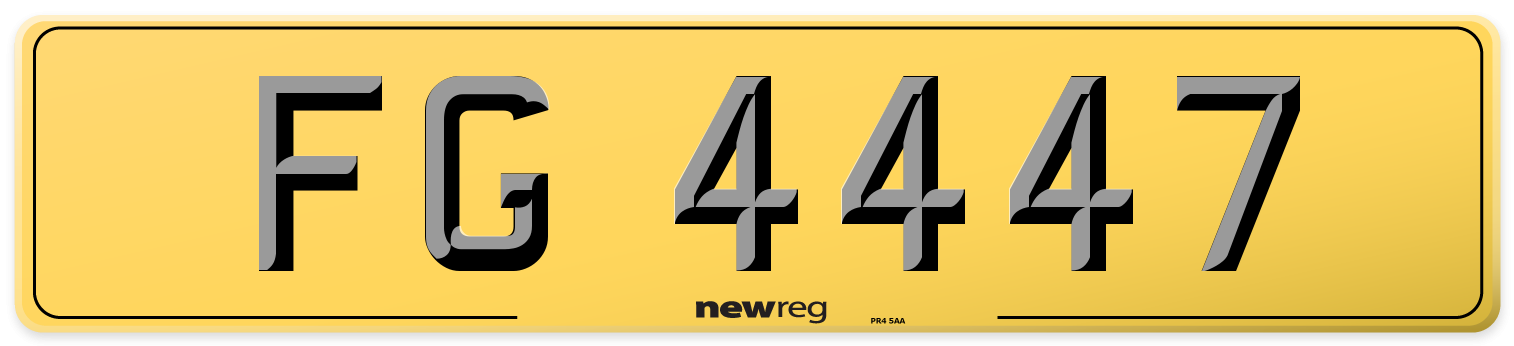 FG 4447 Rear Number Plate