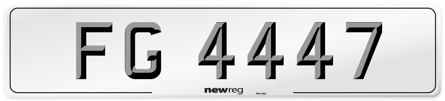 FG 4447 Front Number Plate