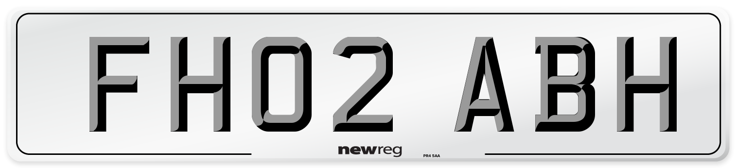 FH02 ABH Front Number Plate