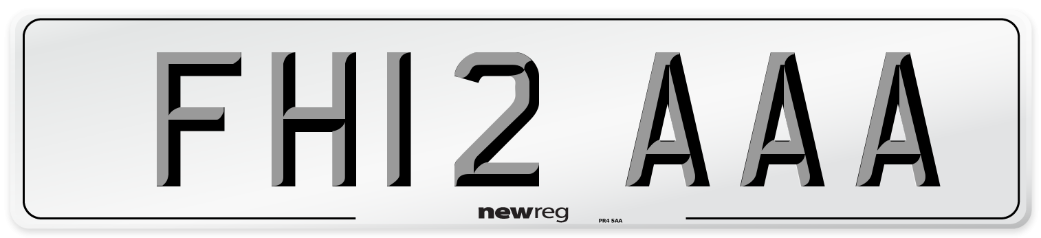 FH12 AAA Front Number Plate