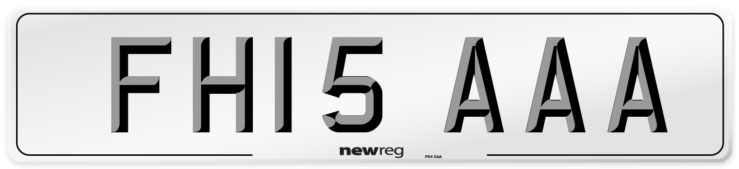 FH15 AAA Front Number Plate