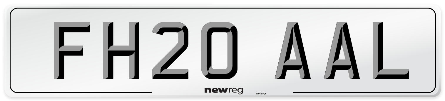FH20 AAL Front Number Plate