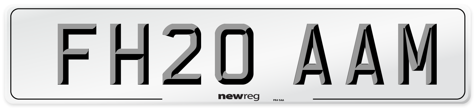 FH20 AAM Front Number Plate