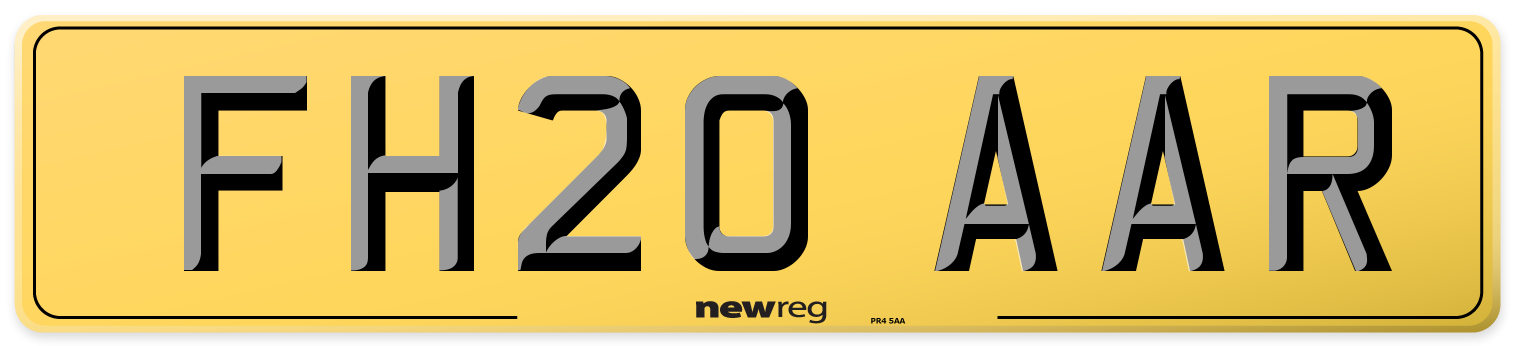 FH20 AAR Rear Number Plate