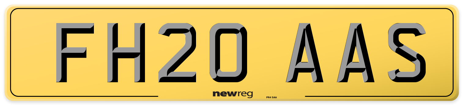 FH20 AAS Rear Number Plate