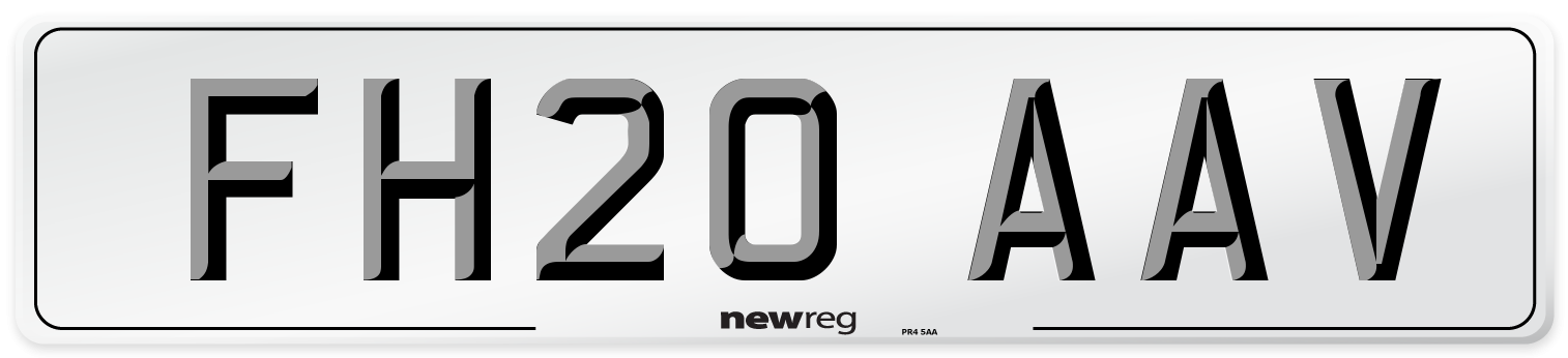 FH20 AAV Front Number Plate