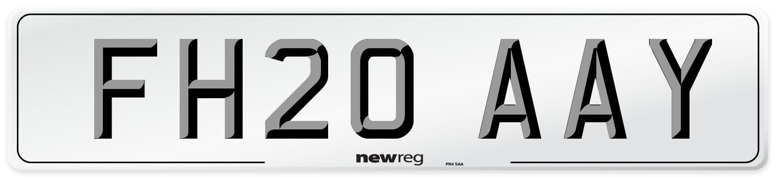 FH20 AAY Front Number Plate