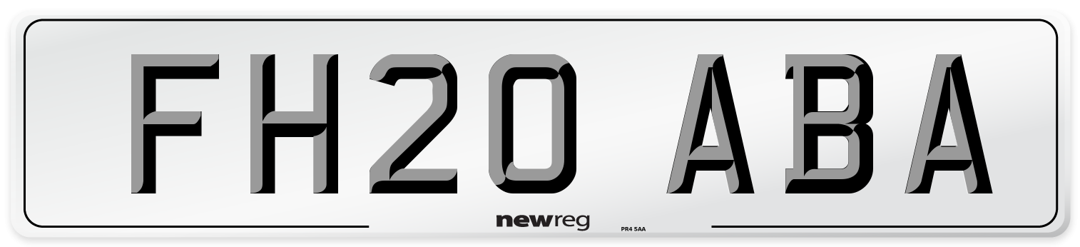 FH20 ABA Front Number Plate