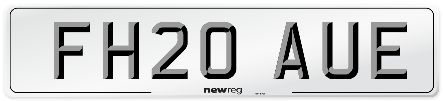 FH20 AUE Front Number Plate