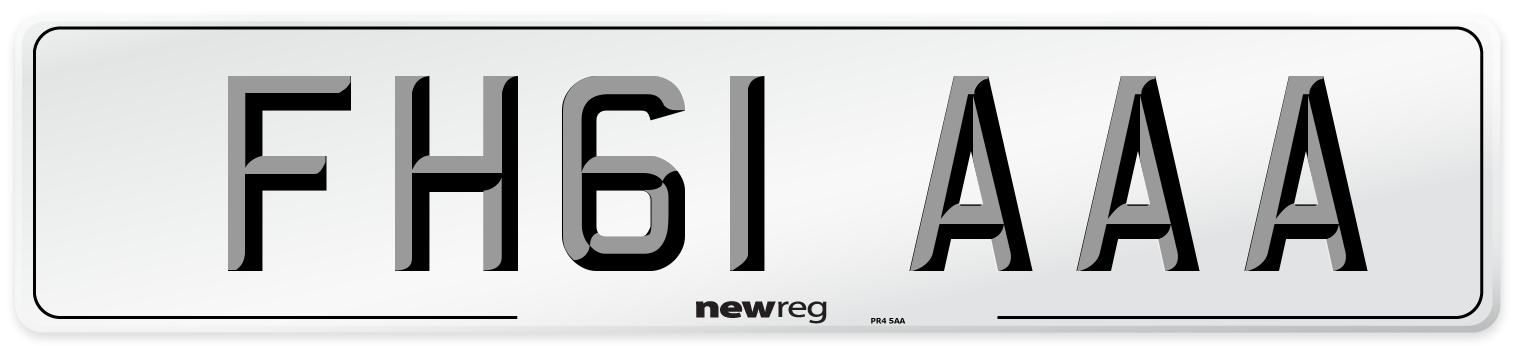 FH61 AAA Front Number Plate