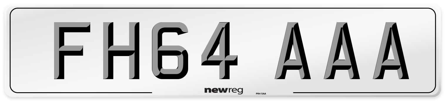 FH64 AAA Front Number Plate