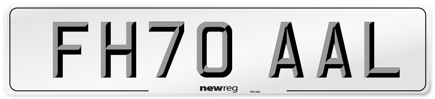 FH70 AAL Front Number Plate