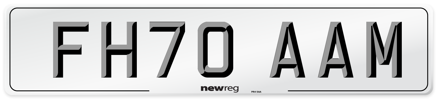 FH70 AAM Front Number Plate