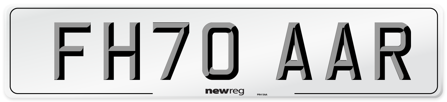 FH70 AAR Front Number Plate