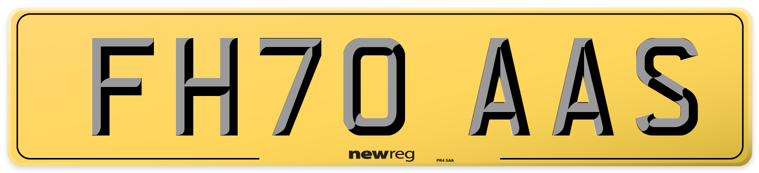 FH70 AAS Rear Number Plate