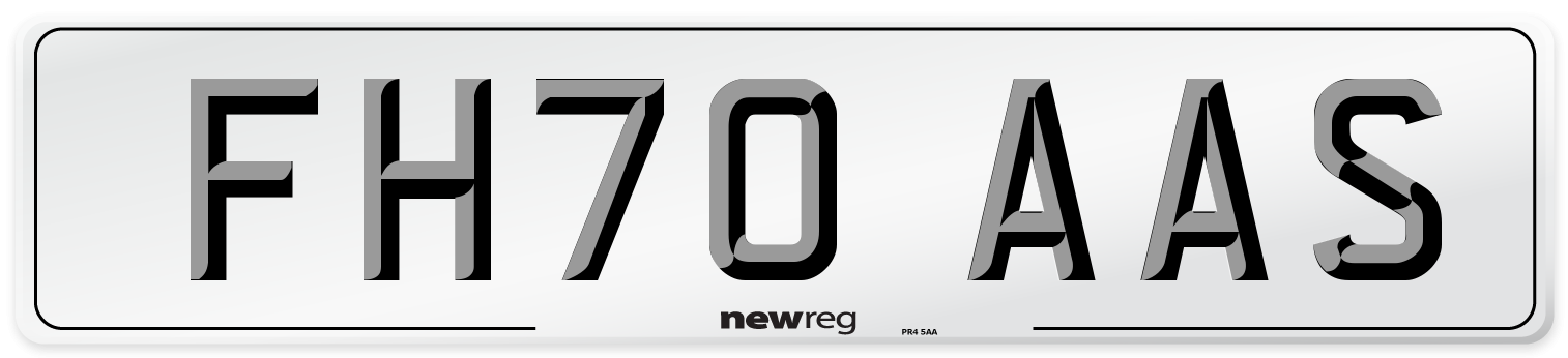 FH70 AAS Front Number Plate