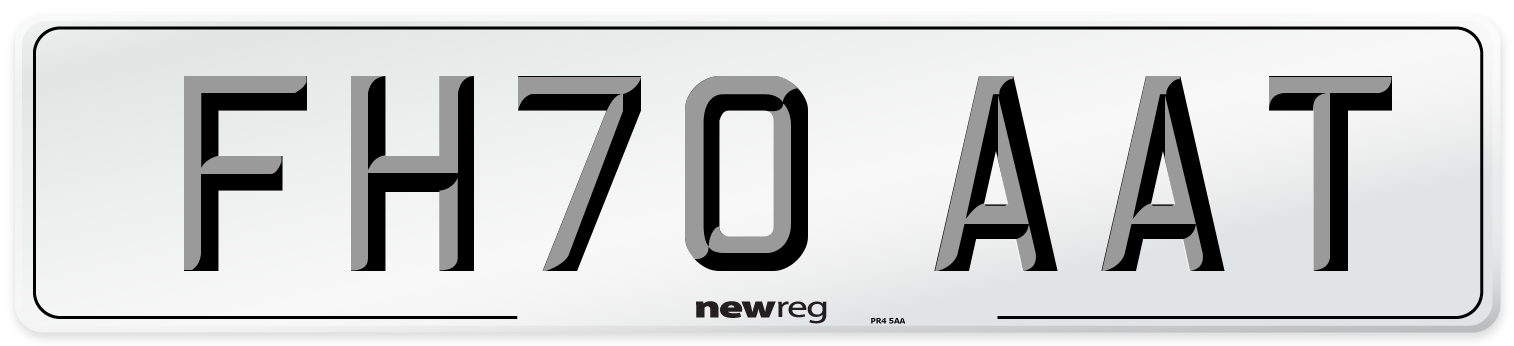 FH70 AAT Front Number Plate