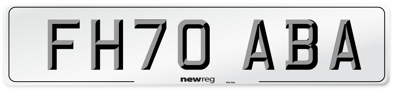 FH70 ABA Front Number Plate