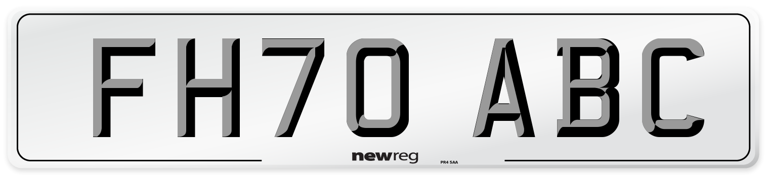 FH70 ABC Front Number Plate