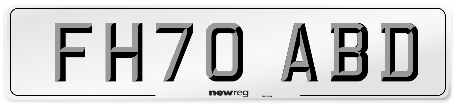 FH70 ABD Front Number Plate