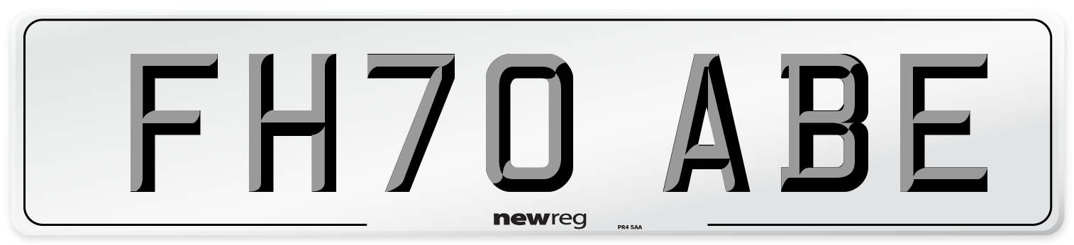 FH70 ABE Front Number Plate