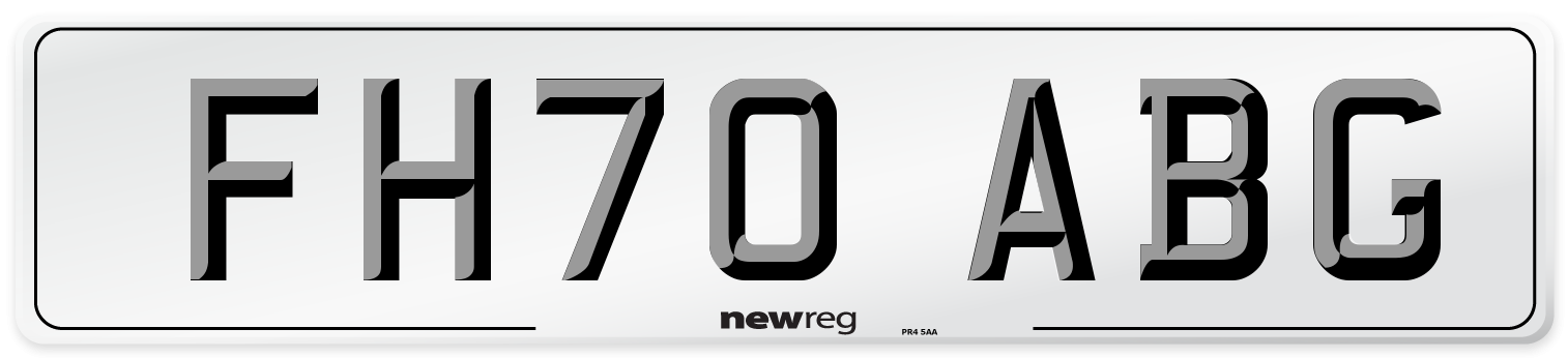 FH70 ABG Front Number Plate