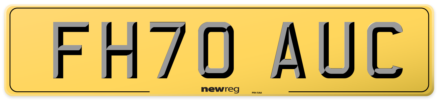 FH70 AUC Rear Number Plate