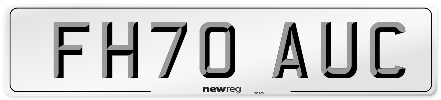 FH70 AUC Front Number Plate