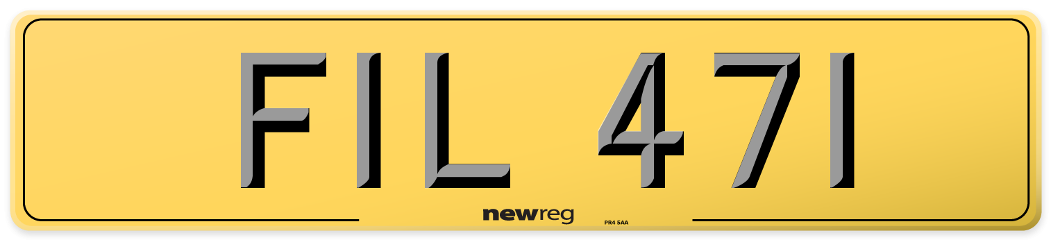 FIL 471 Rear Number Plate