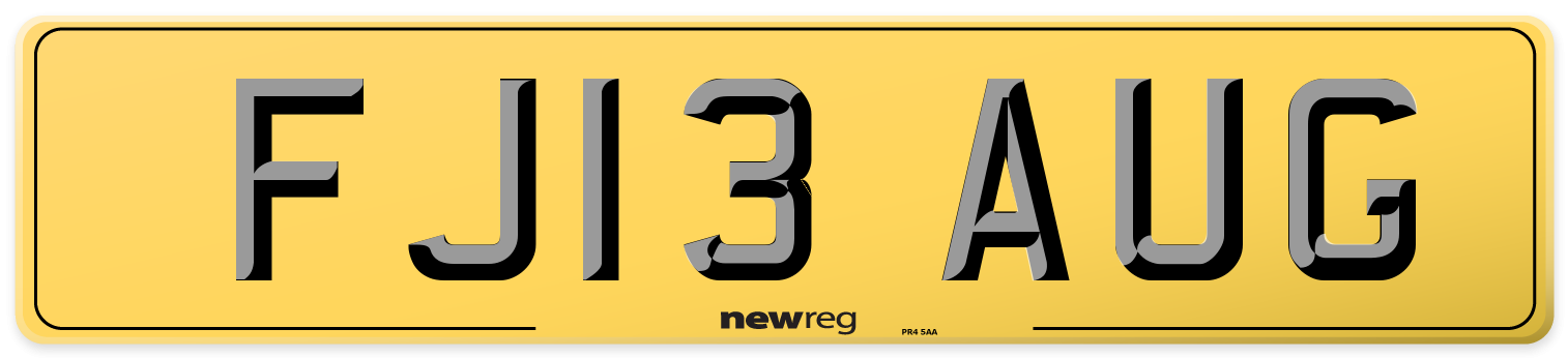 FJ13 AUG Rear Number Plate