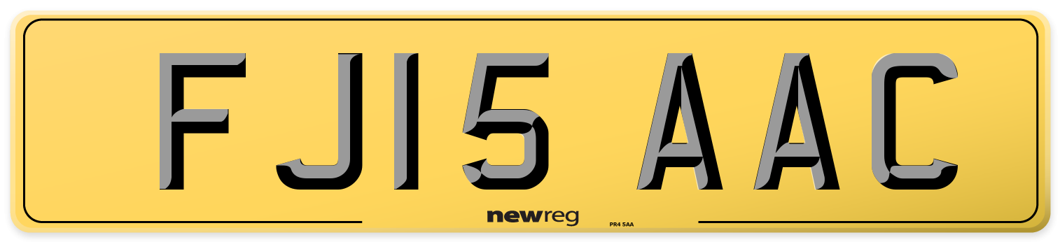 FJ15 AAC Rear Number Plate