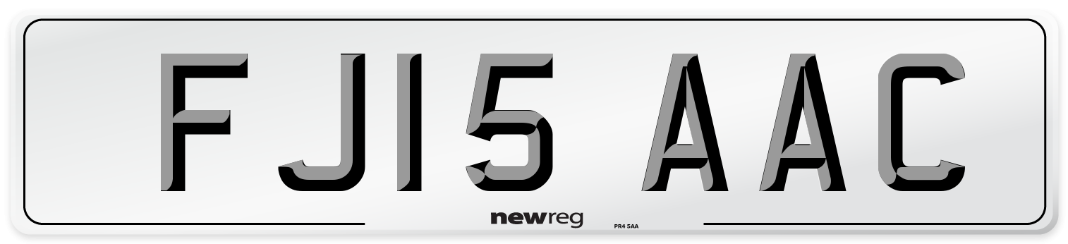 FJ15 AAC Front Number Plate