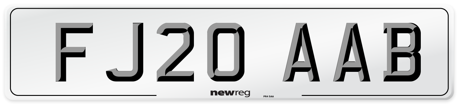 FJ20 AAB Front Number Plate