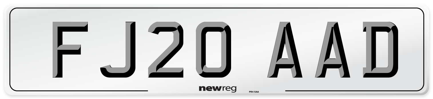 FJ20 AAD Front Number Plate
