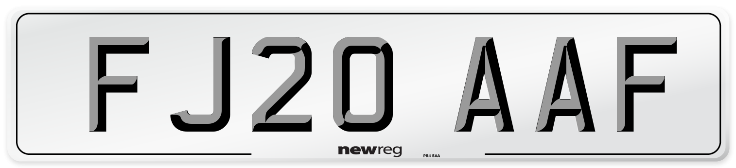 FJ20 AAF Front Number Plate