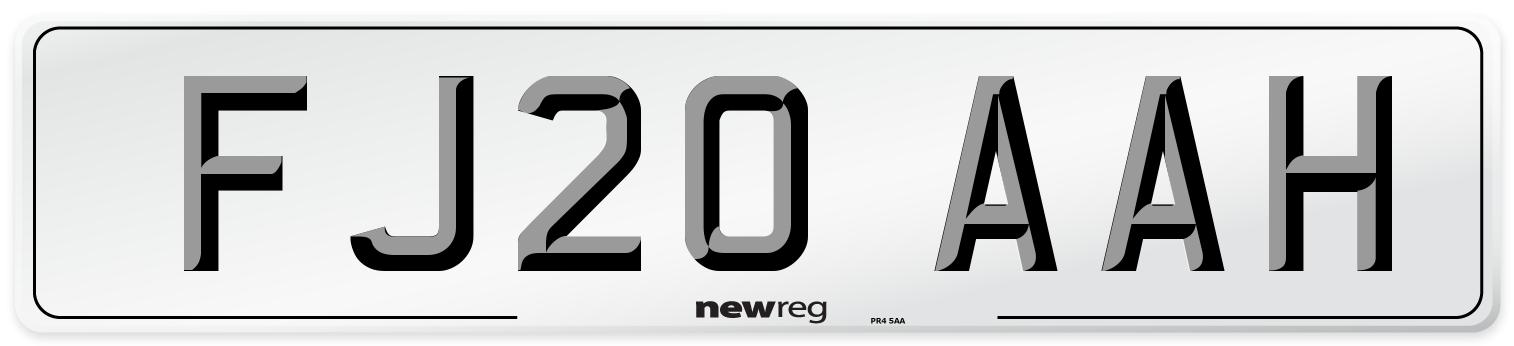 FJ20 AAH Front Number Plate