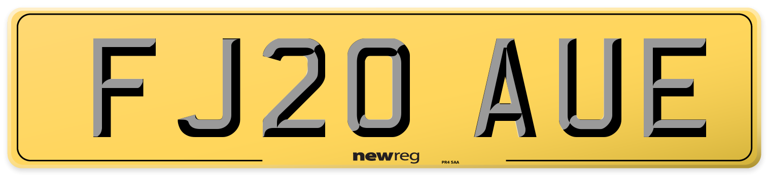 FJ20 AUE Rear Number Plate