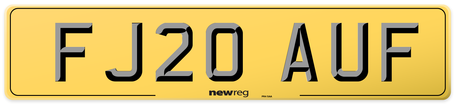 FJ20 AUF Rear Number Plate