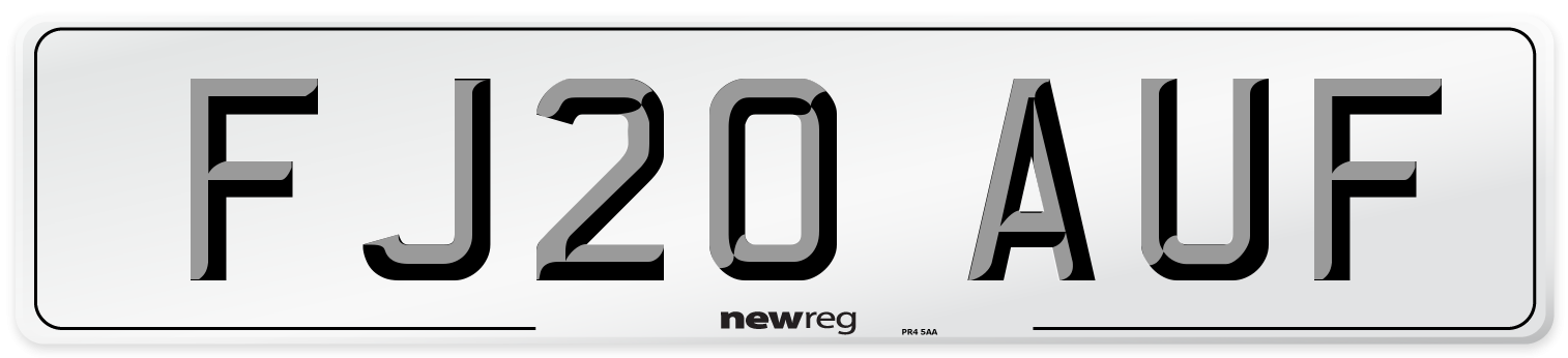 FJ20 AUF Front Number Plate