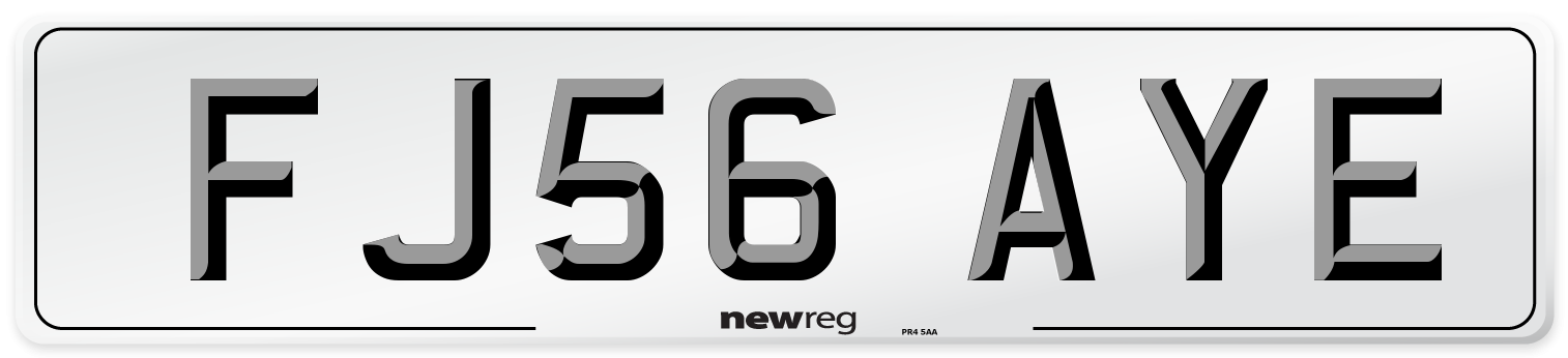 FJ56 AYE Front Number Plate
