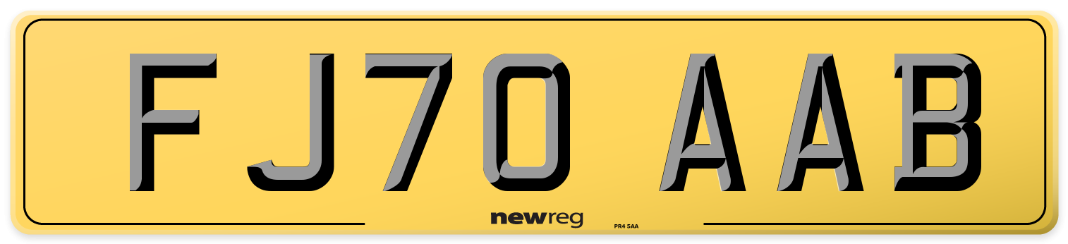 FJ70 AAB Rear Number Plate