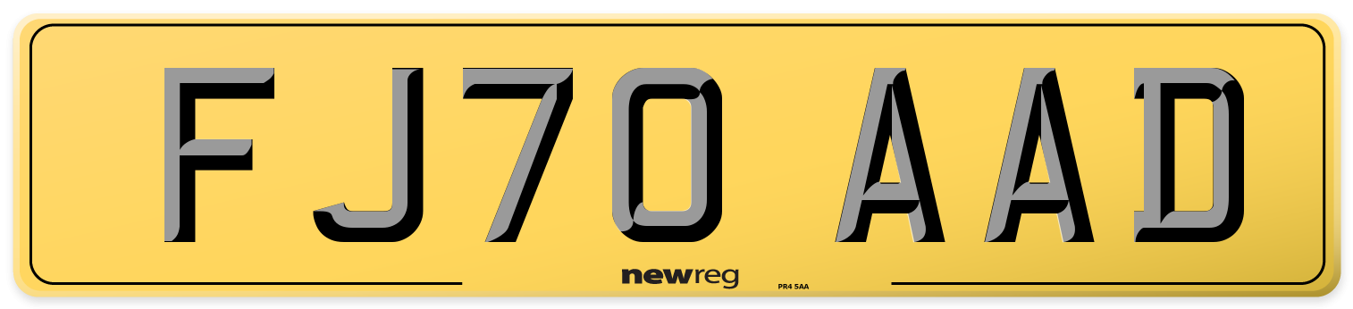 FJ70 AAD Rear Number Plate