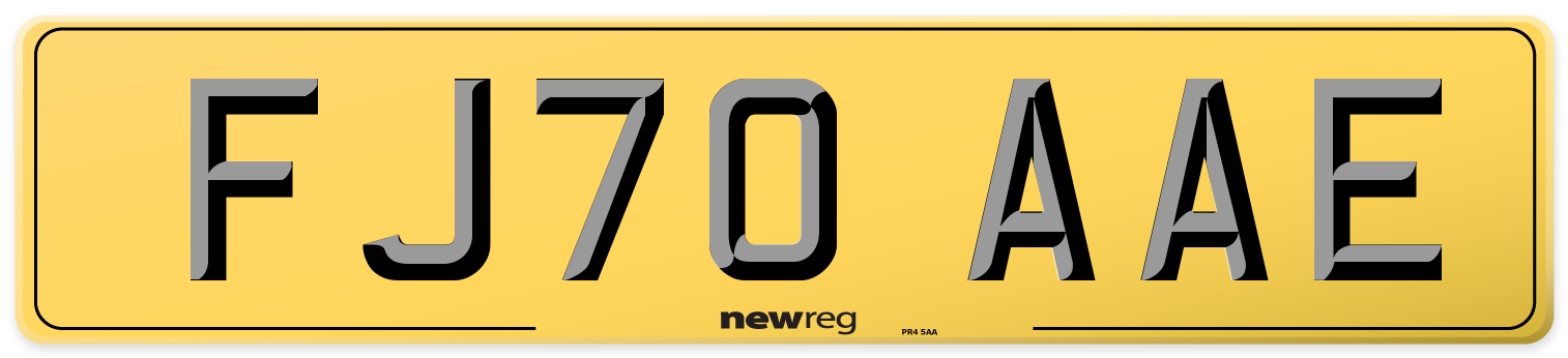 FJ70 AAE Rear Number Plate