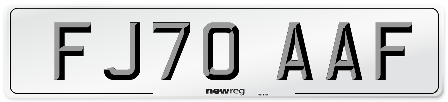 FJ70 AAF Front Number Plate