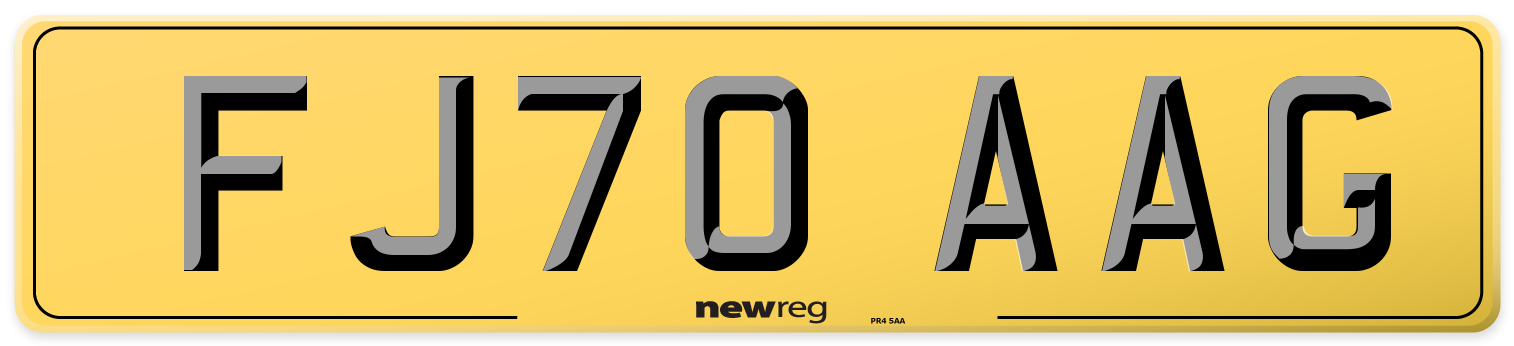 FJ70 AAG Rear Number Plate