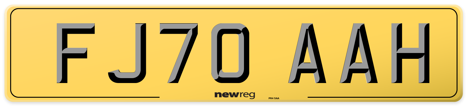 FJ70 AAH Rear Number Plate